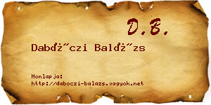 Dabóczi Balázs névjegykártya