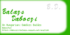 balazs daboczi business card
