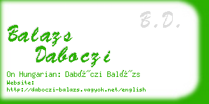 balazs daboczi business card